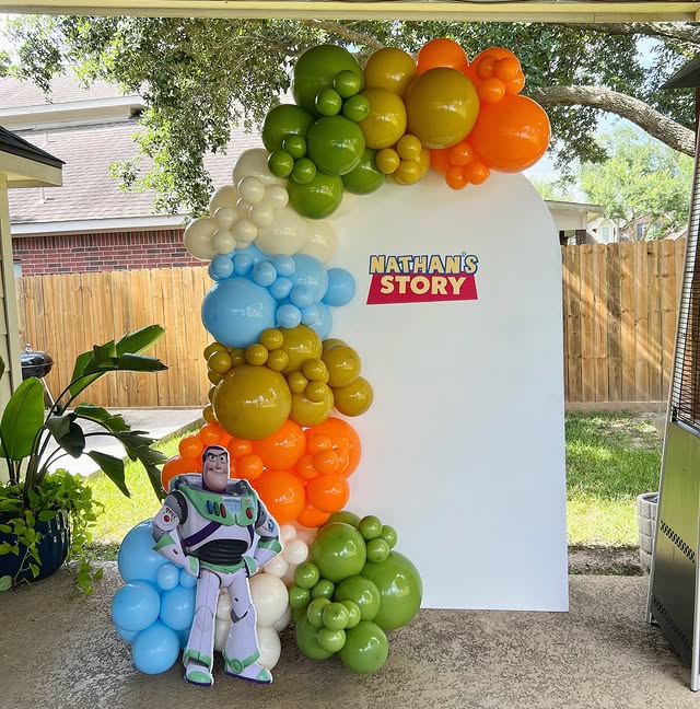 Toy Story themed balloon backdrop by Lovely Pop Luxury Events